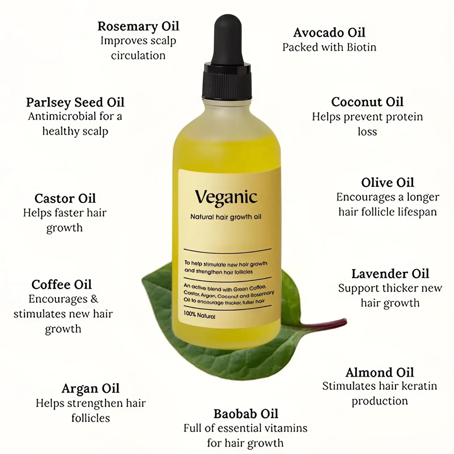 Hair Growth Oil Vegan Natural Essential Treatment