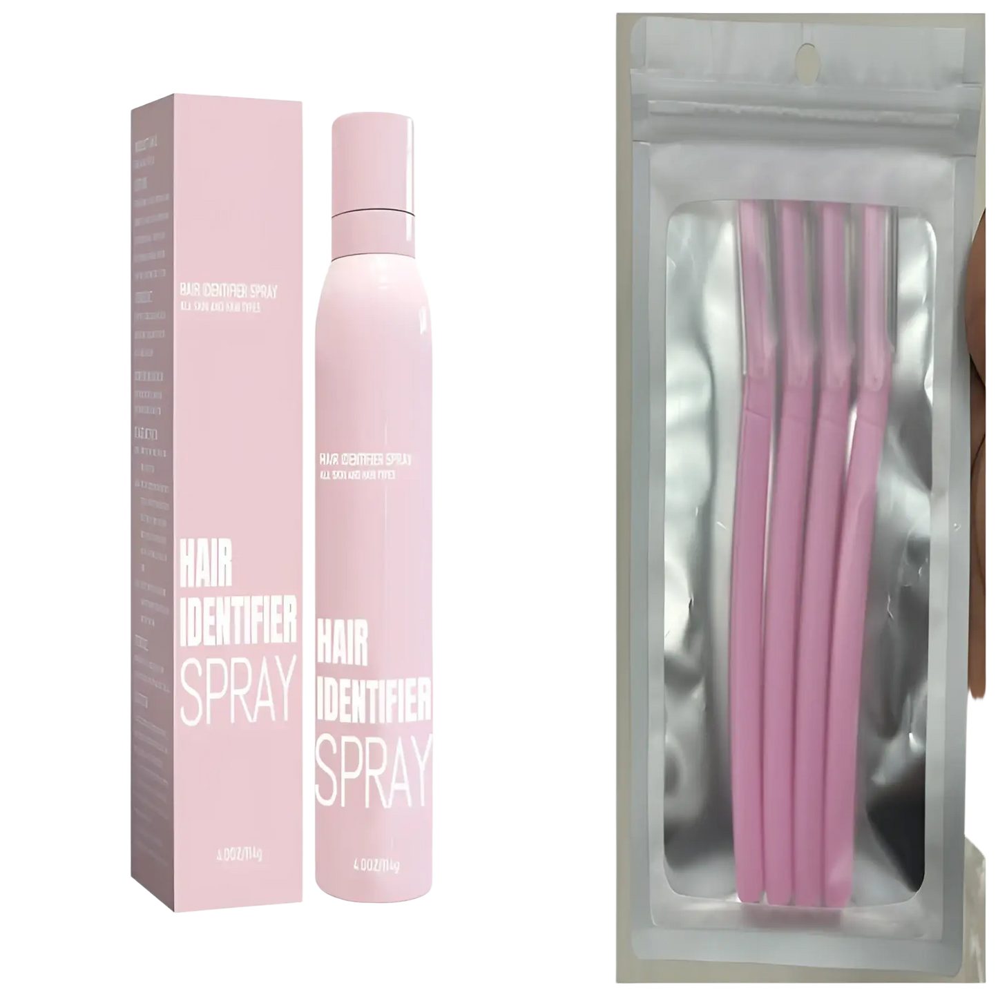 Hair Identifier Spray and Dermaplaning Razor Set