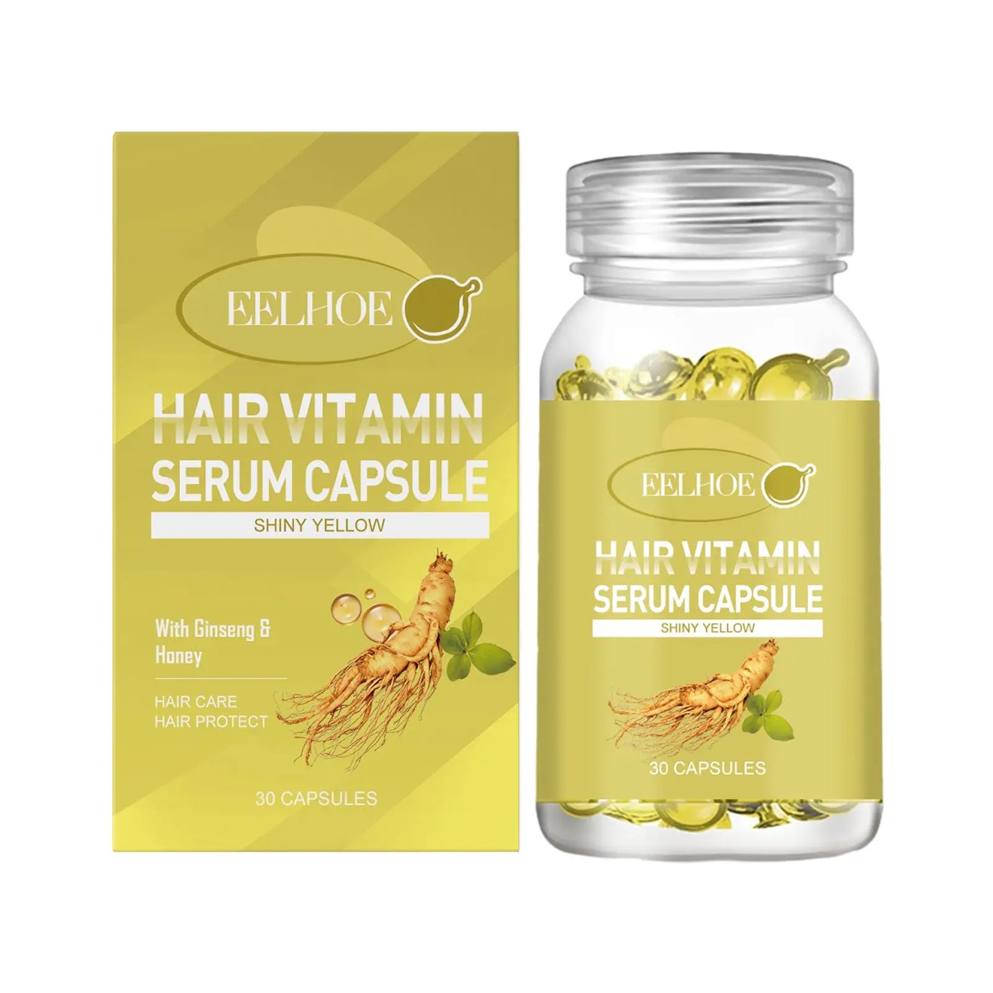 Hair Oil Capsules with Ginseng and Honey Extract