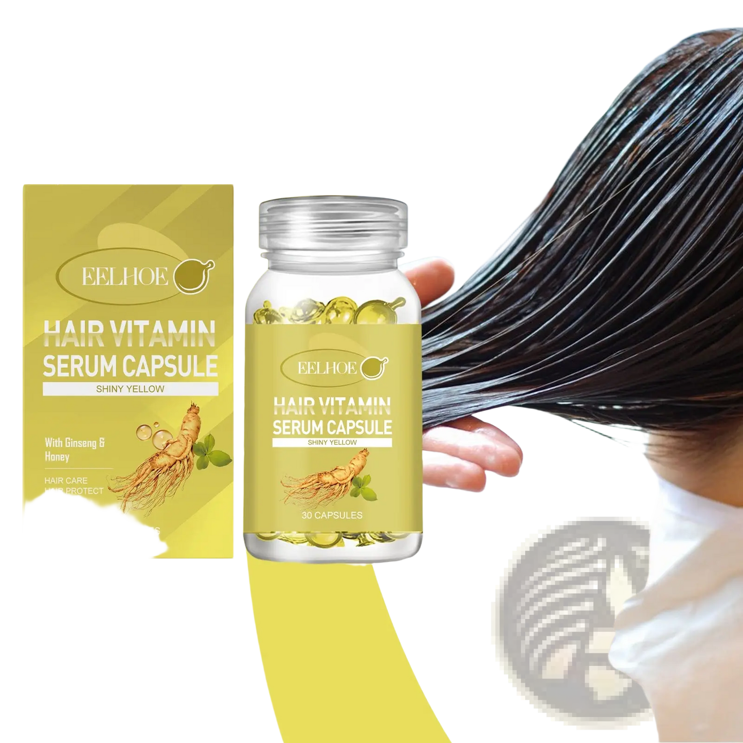 Hair Oil Capsules with Ginseng and Honey Extract