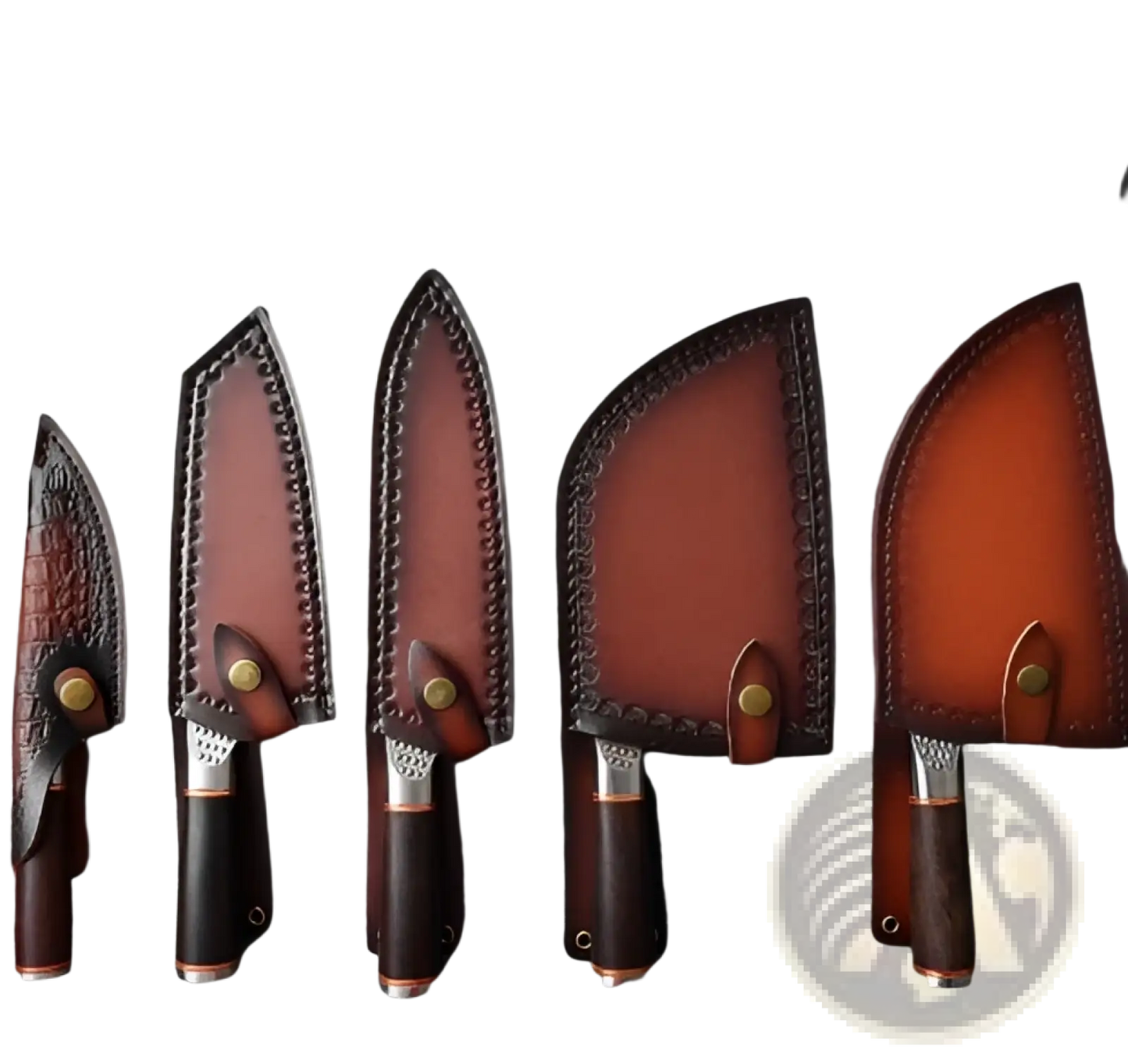 Hammered Stainless Steel Chef Knife Set 5 Piece
