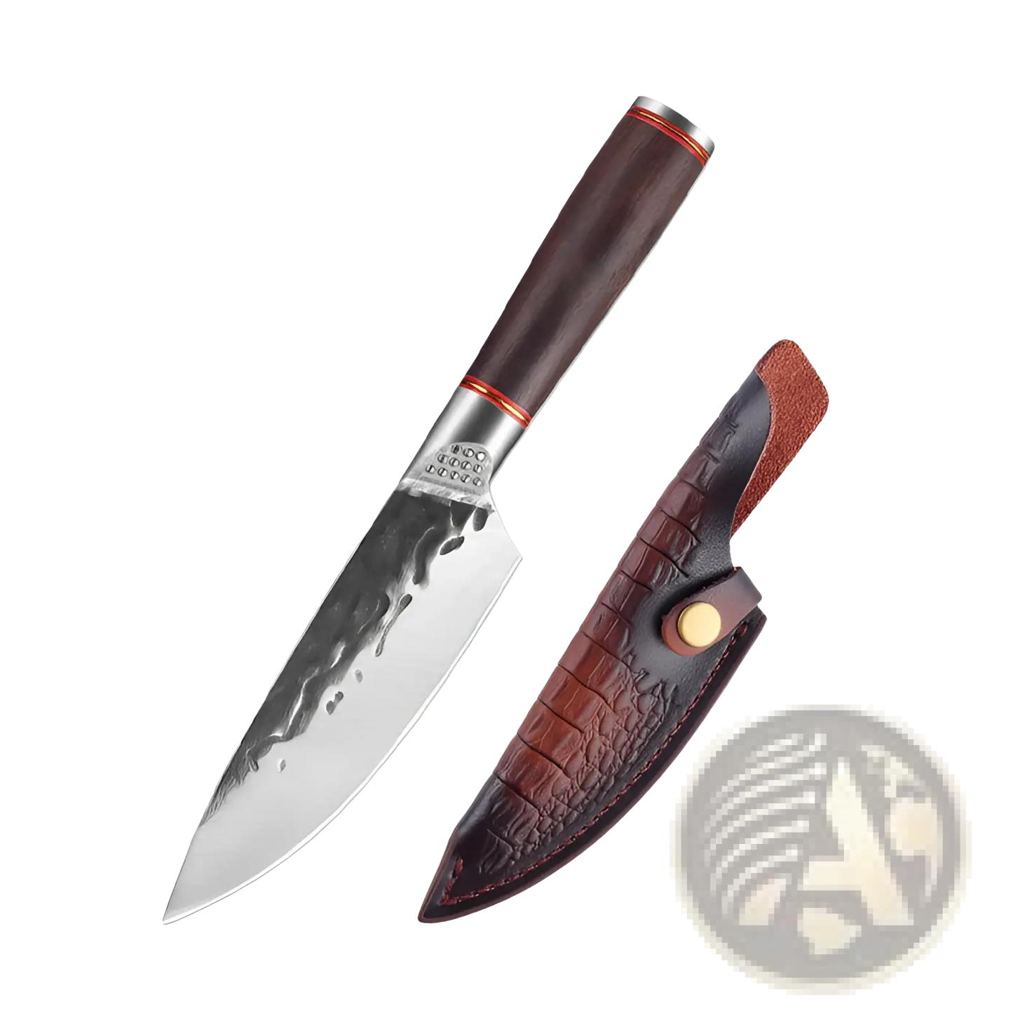 Hammered Stainless Steel Chef Knife Set 5 Piece