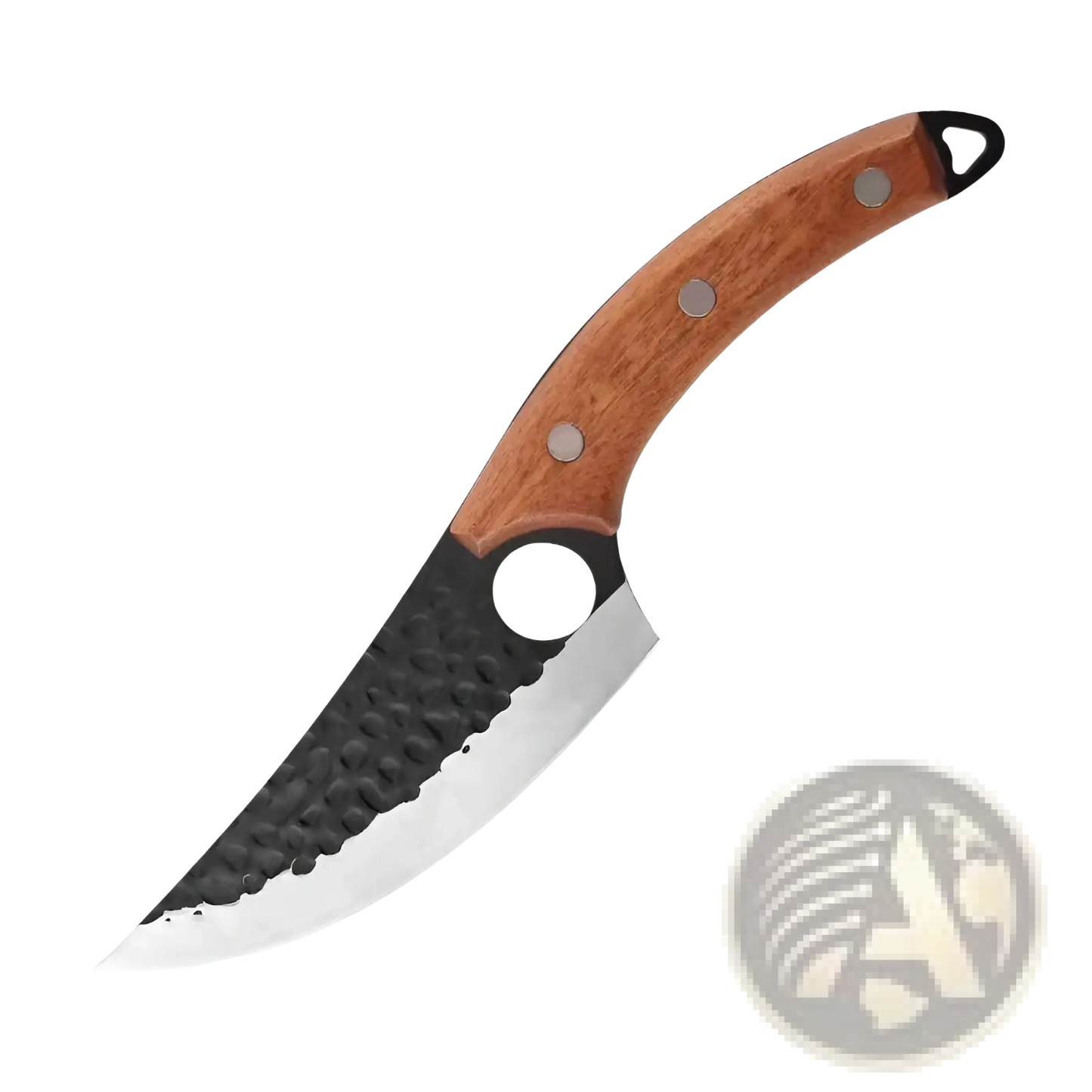 Hammered Steel Boning Knife with Leather Sheath