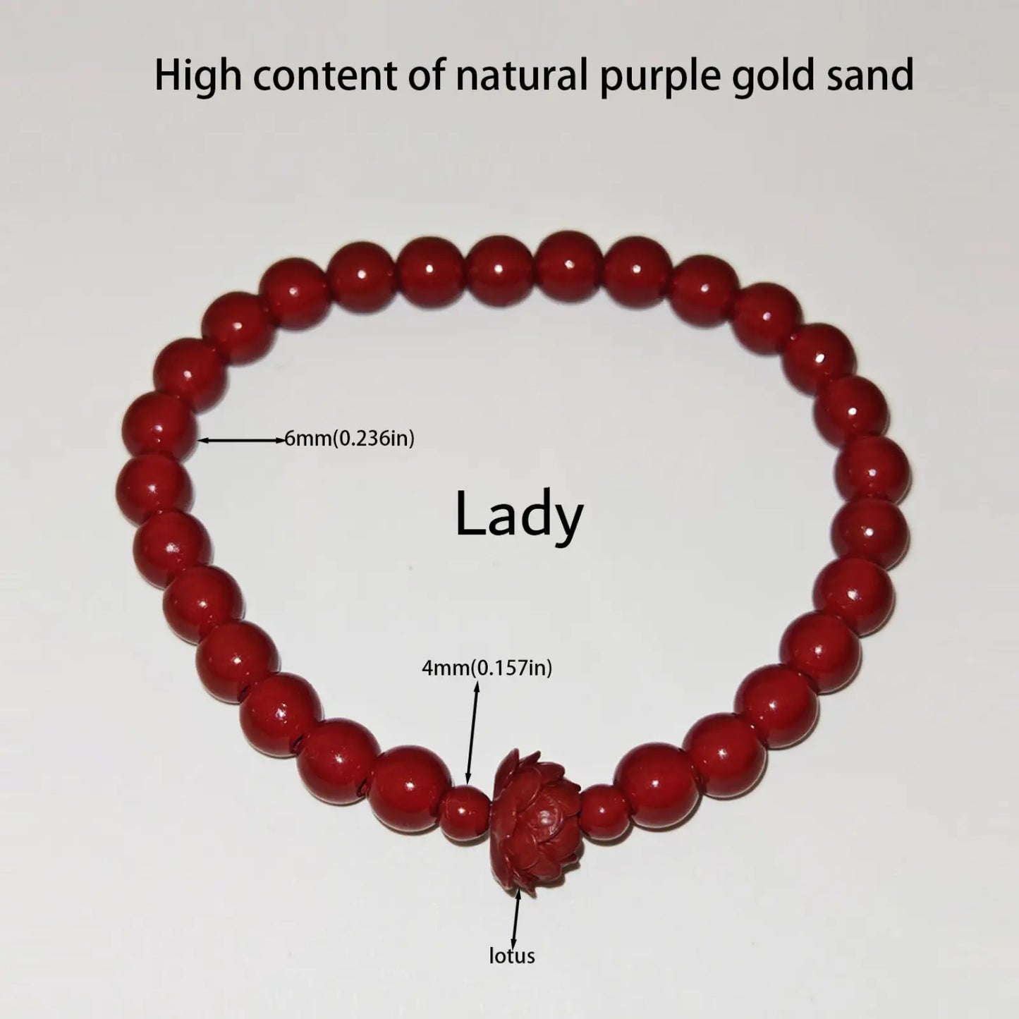 Handcrafted Cinnabar Lotus and Calabash Beaded Bracelets