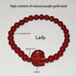 Handcrafted Cinnabar Lotus and Calabash Beaded Bracelets