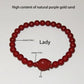 Handcrafted Cinnabar Lotus and Calabash Beaded Bracelets