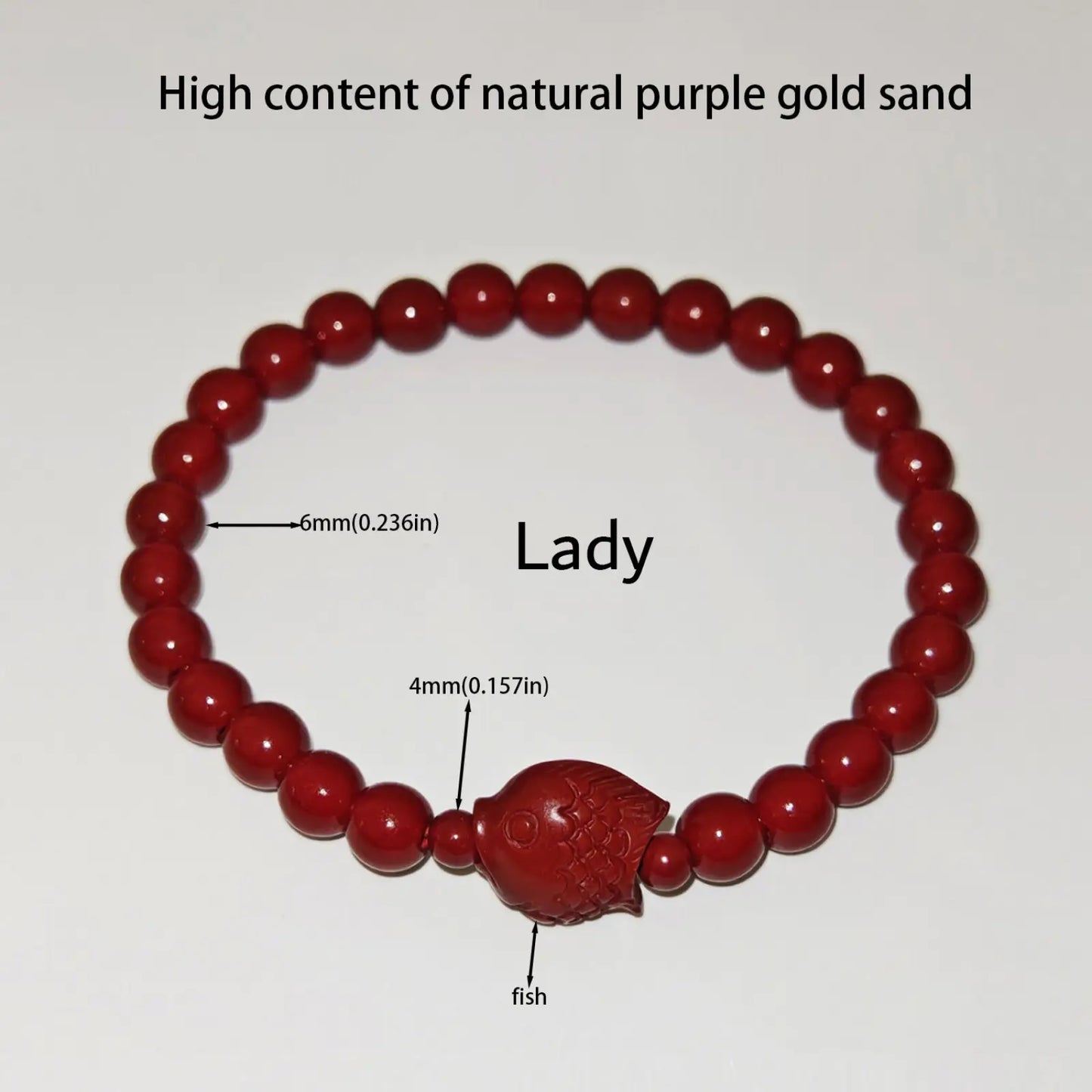 Handcrafted Cinnabar Lotus and Calabash Beaded Bracelets