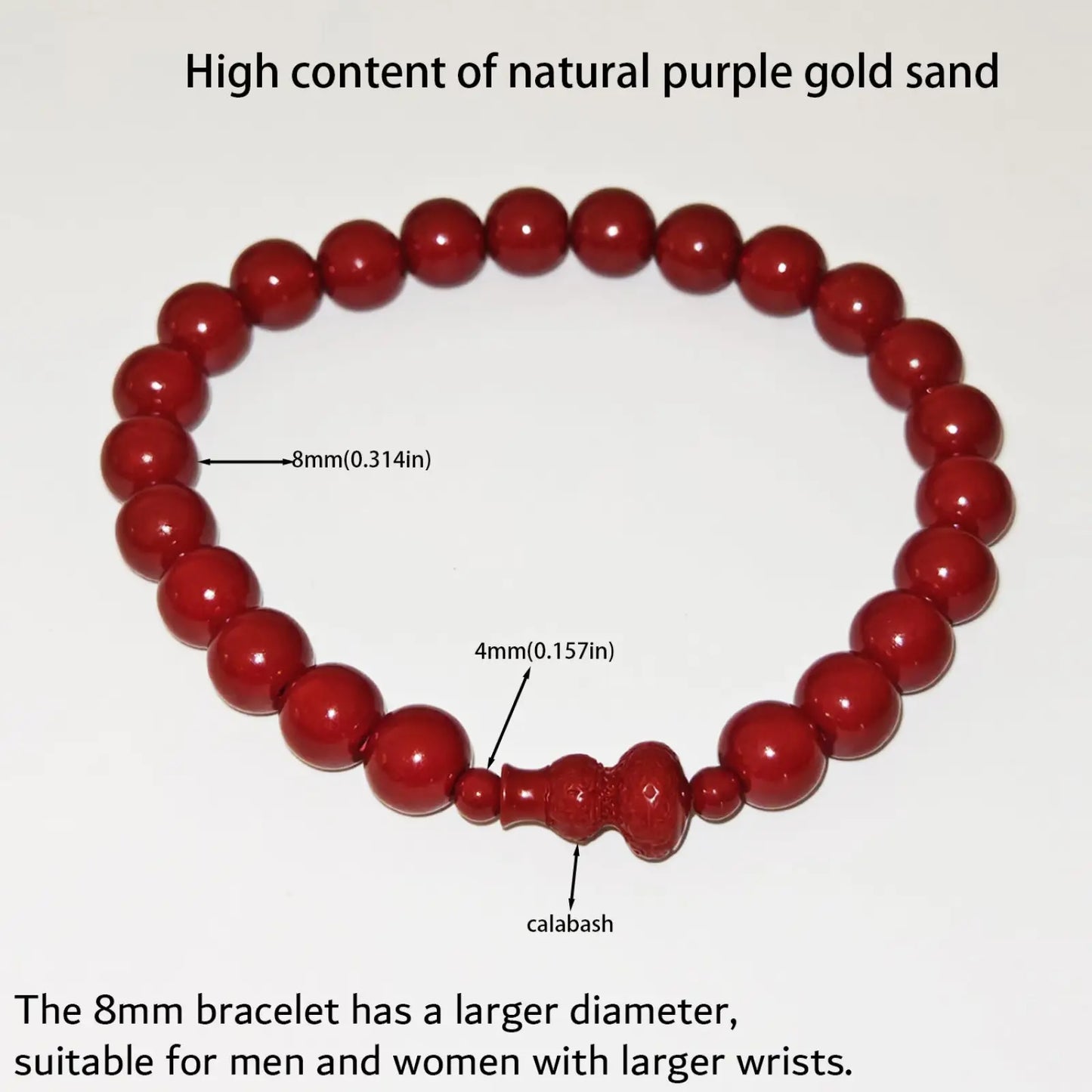 Handcrafted Cinnabar Lotus and Calabash Beaded Bracelets