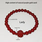 Handcrafted Cinnabar Lotus and Calabash Beaded Bracelets