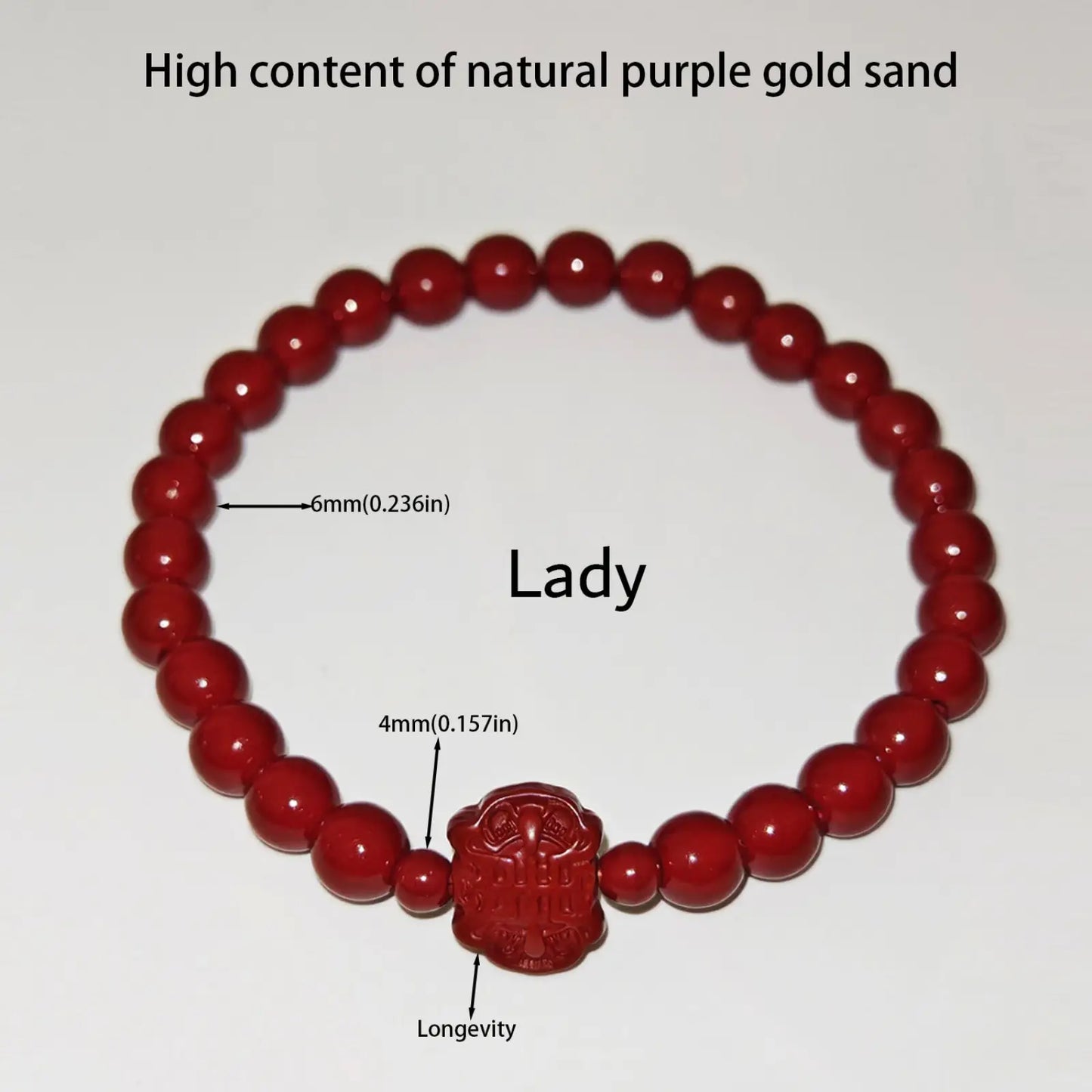 Handcrafted Cinnabar Lotus and Calabash Beaded Bracelets