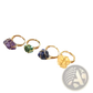Handcrafted Raw Gemstone Gold Wire Wrapped Adjustable Ring