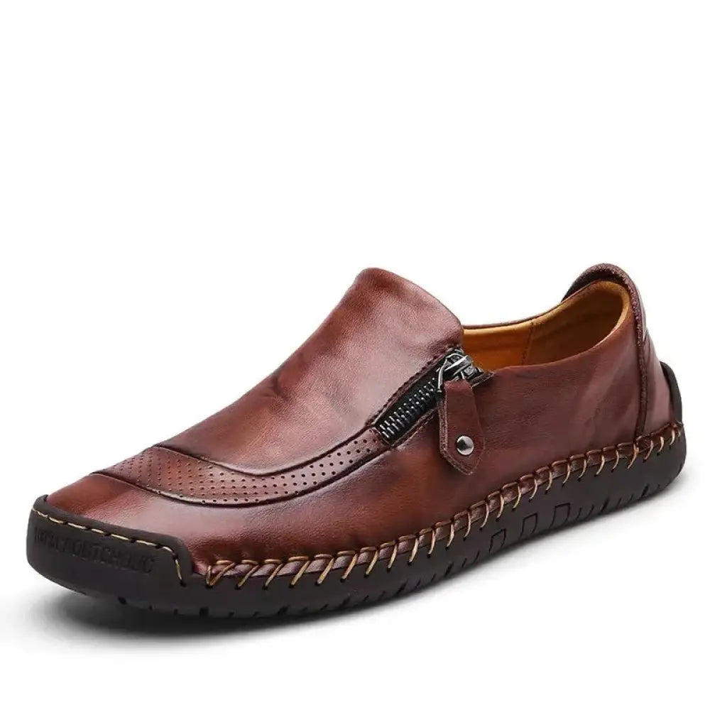 Men's Handcrafted Leather Zipper Oxford Dress Shoes