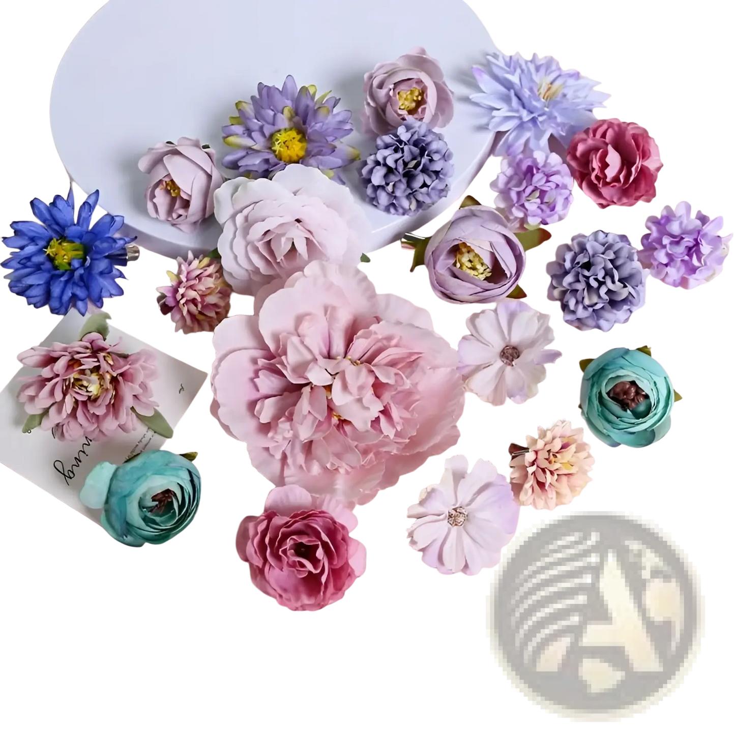Handmade Mixed Pastel Silk Flower Diy Hair Accessory Set