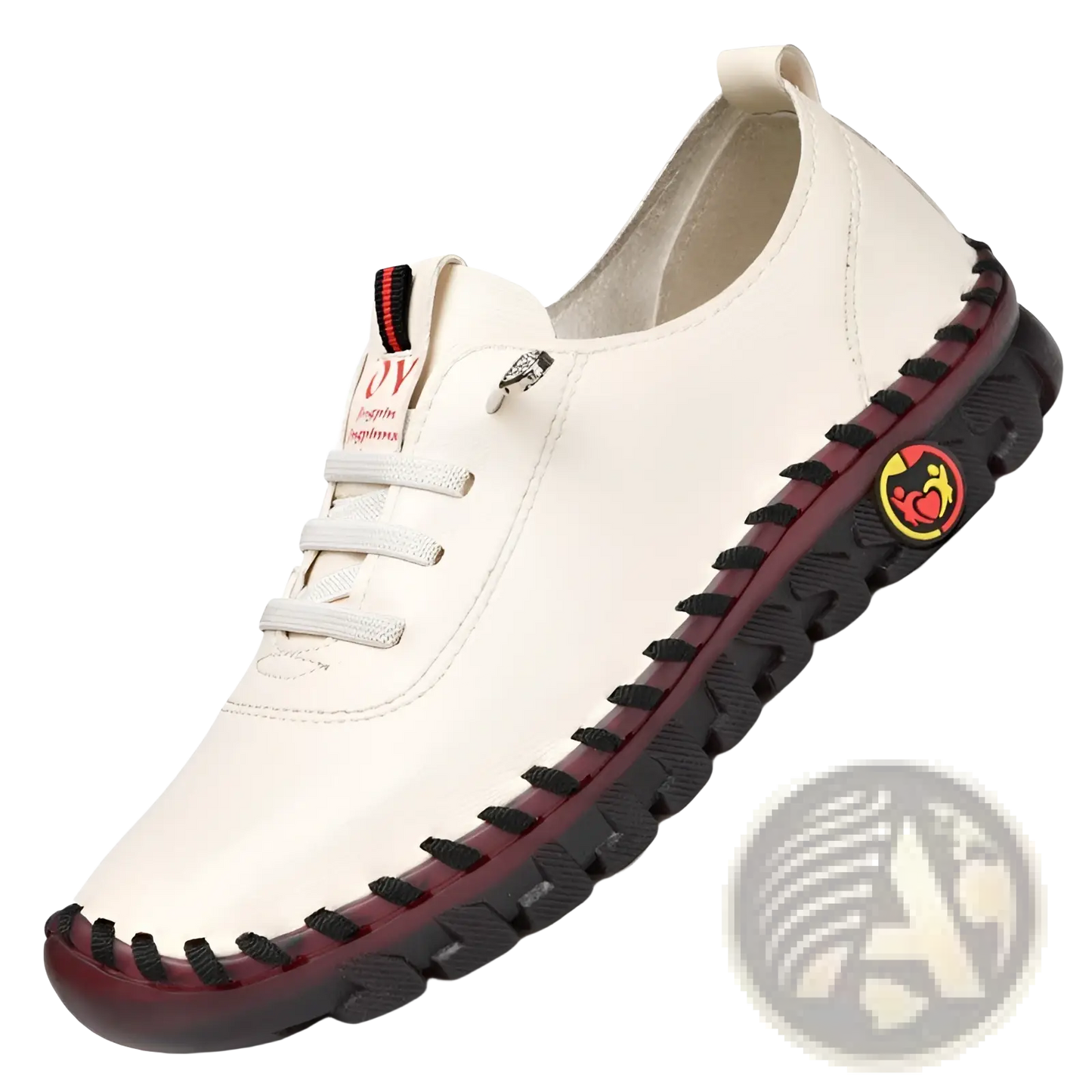 Handmade Pu Leather Flat Stitching Casual Mom Shoes