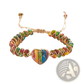 Handmade Woven Heart Stone Pendant Bracelet