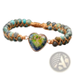 Handmade Woven Heart Stone Pendant Bracelet