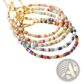 Handwoven Rainbow Shell Beaded Bracelet with Gold Clasp