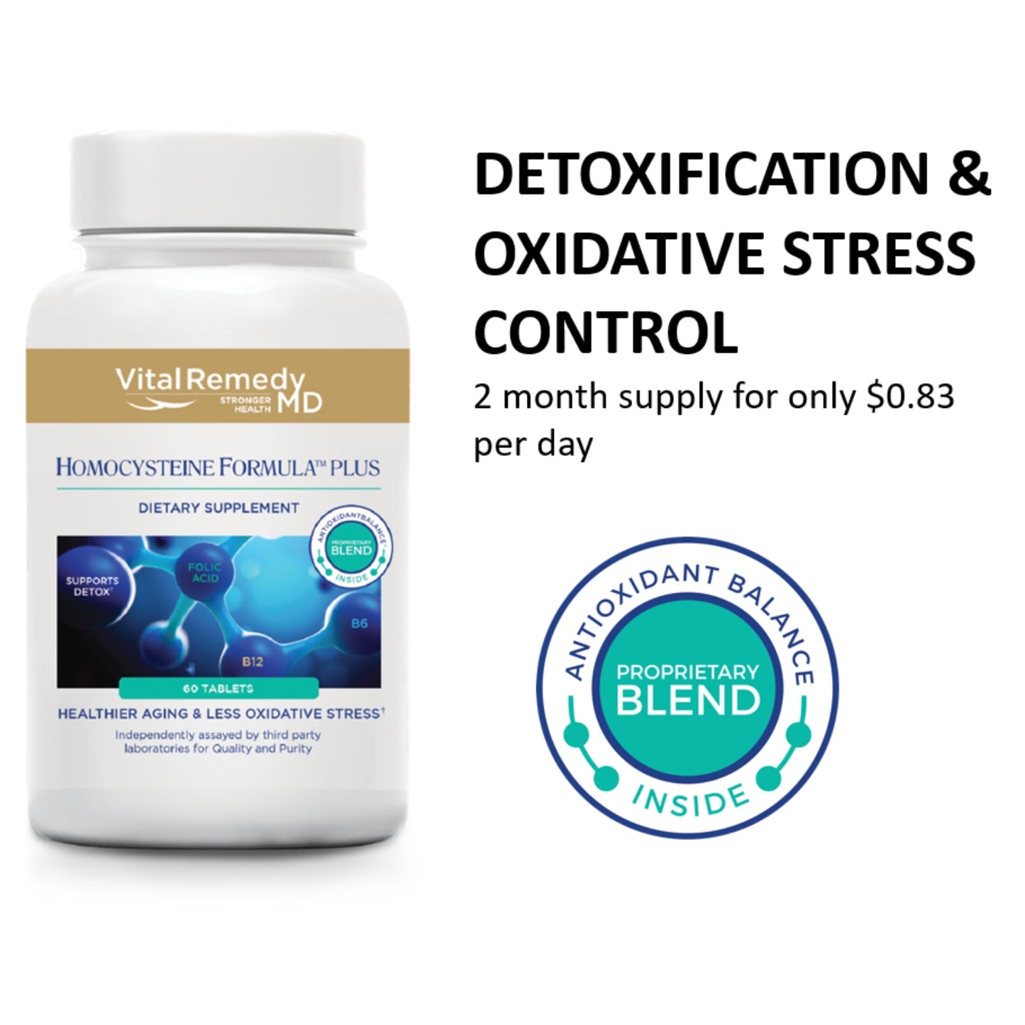 Vital Remedy MD Homocisteína Fórmula-PLUS - 60 comprimidos