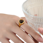 Heart Shaped Natural Stone Titanium Steel Signet Ring