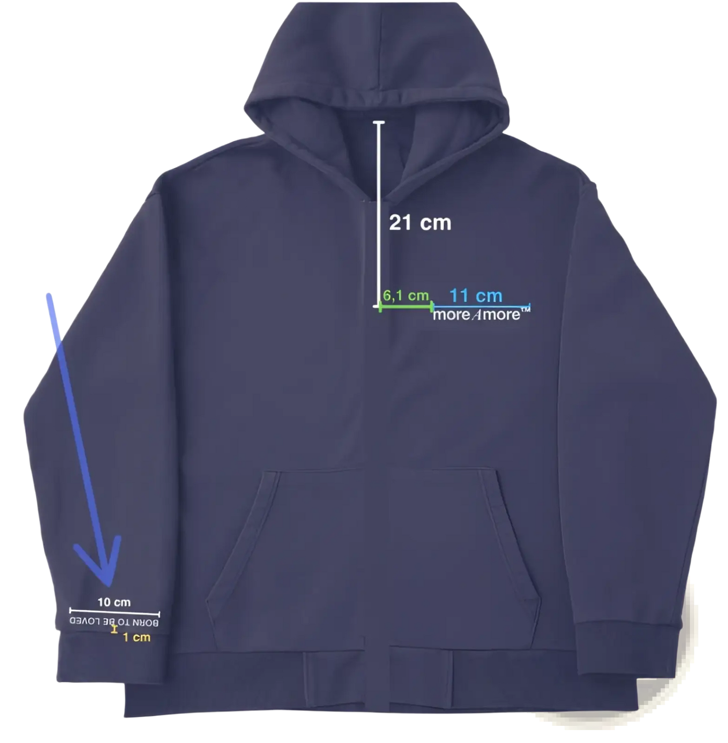 Heavyweight off Shoulder Graphic Cotton Blend Hoodie