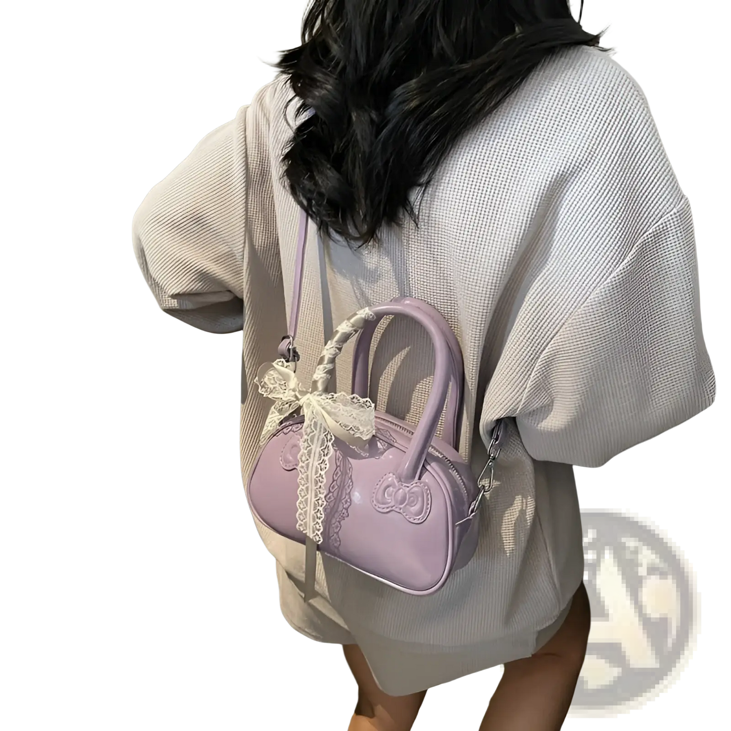 Hello Kitty Glossy Lace Bow Crossbody Bag
