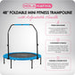 HolaHatha Mini Trampolim Fitness Dobrável de 48 Polegadas com Alça Ajustável, Azul