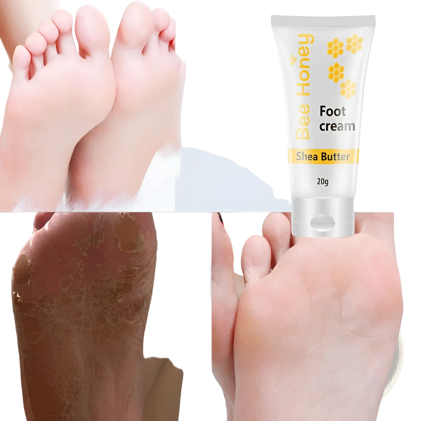 Honey Foot Cream and Gel Sock Moisturizing Set
