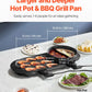 Hot Pot with Grill 2200w Electric Smokeless Griddle