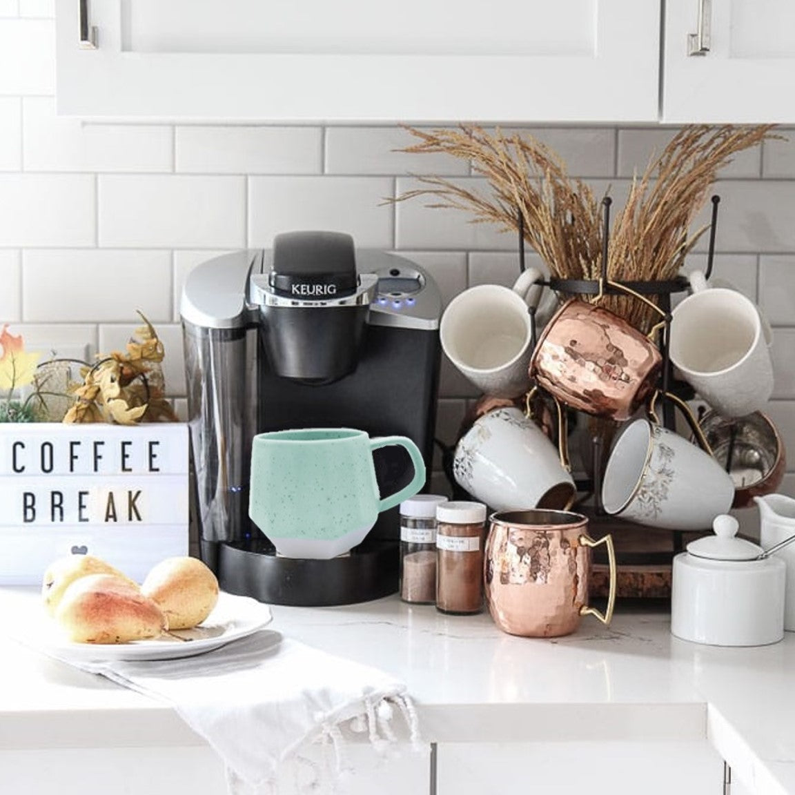 Caneca de café de porcelana Homvare, xícara de chá para escritório e casa, adequada para bebidas quentes e frias