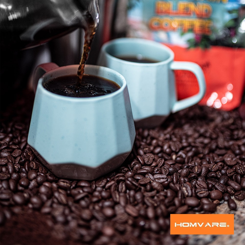 Caneca de café de porcelana Homvare, xícara de chá para escritório e casa, adequada para bebidas quentes e frias