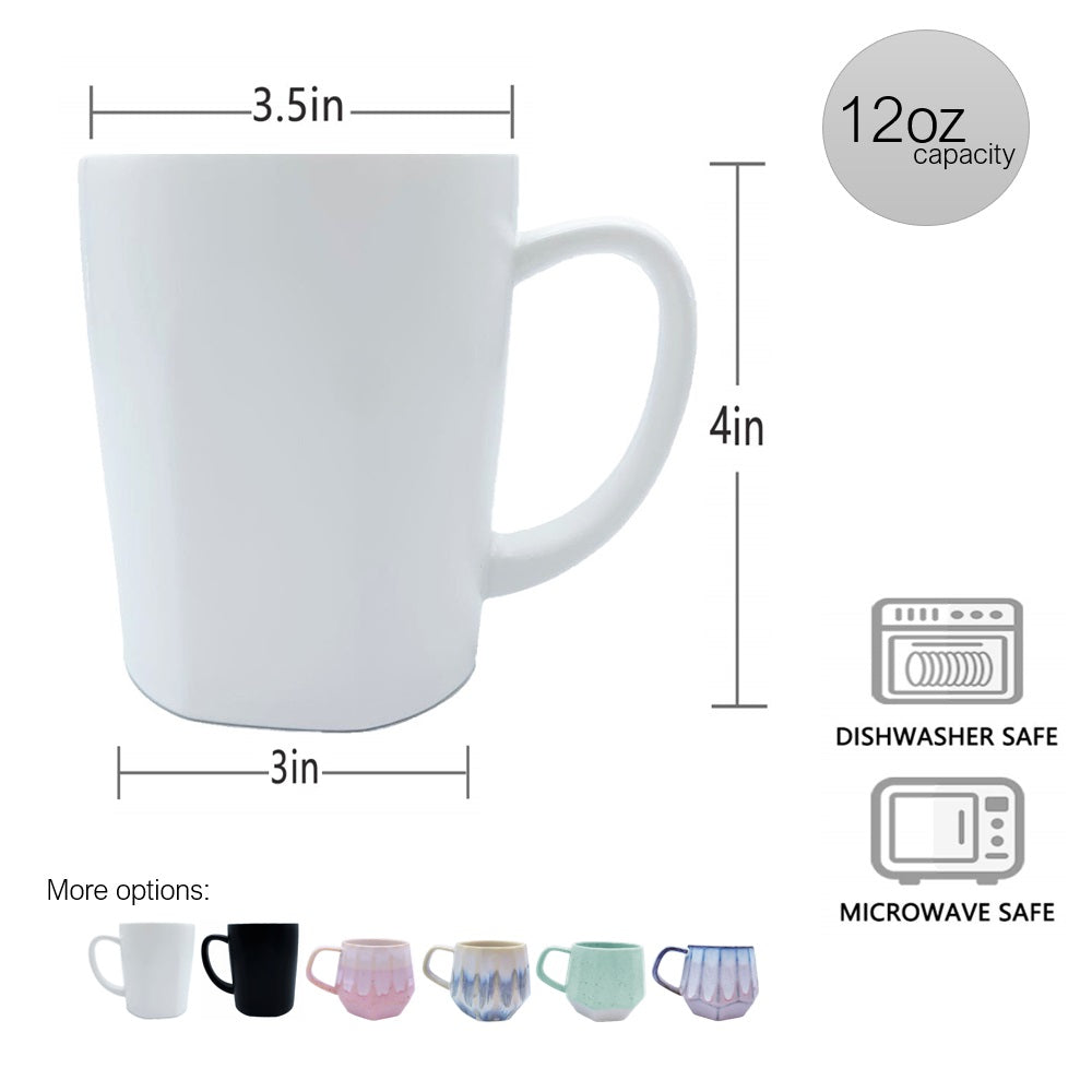 Caneca de café de porcelana Homvare, xícara de chá para escritório e casa, adequada para bebidas quentes e frias