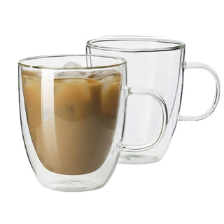 Caneca de vidro Homvare para café, xícara de chá para escritório e casa, adequada para bebidas quentes e frias