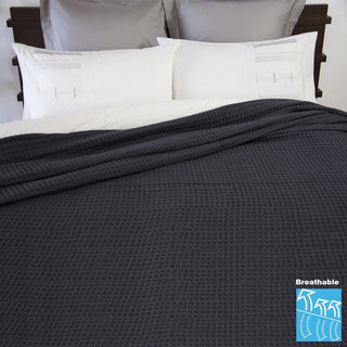 Cobertor/manta Homvare de algodão supermacio em trama de cesta 90" x 90"