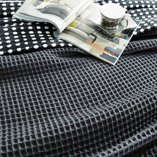 Cobertor/manta Homvare de algodão supermacio em trama de cesta 90" x 90"