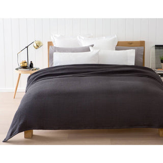 Cobertor/manta Homvare de algodão supermacio em trama de cesta 90" x 90"