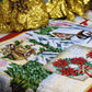 Caminho de mesa de Natal Homvare para jantares festivos, festas, tapeçaria trançada 13” x 72” - Cenário