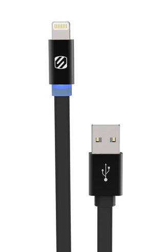 Cabo de carregamento e sincronização SCOSCHE FlatOut LED de 3 pés com indicador LED para dispositivos Lightning
