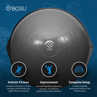 Bola de exercício BOSU BT Pro Balance Fitness Core Training, cinza e preta