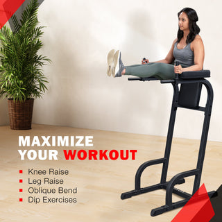 Estação de treino de exercícios de elevação e mergulho vertical de joelhos Body Solid Fitness, preta