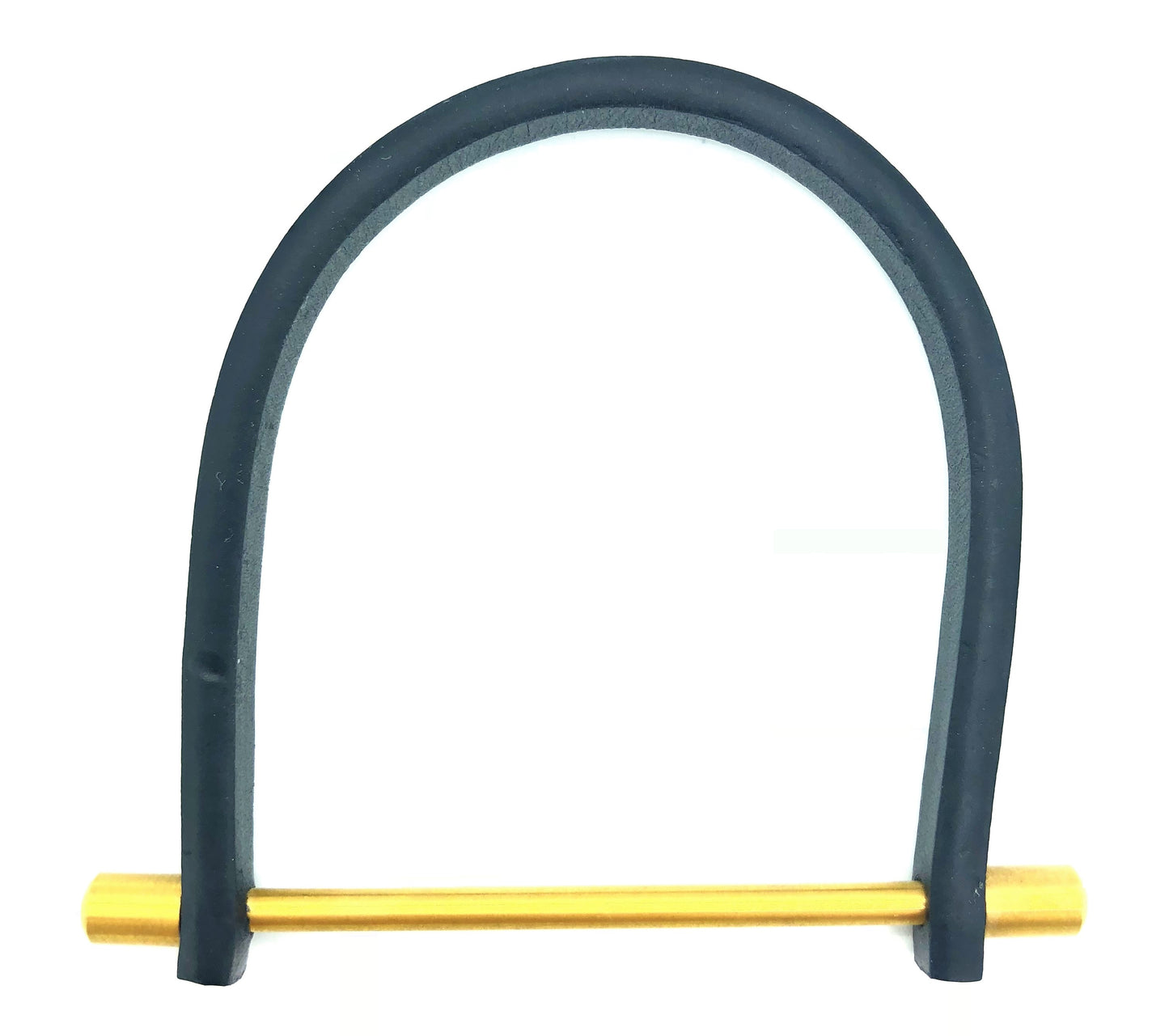 Pulseira de couro em formato de U com barra de aço unissex Homvare, preta/dourada