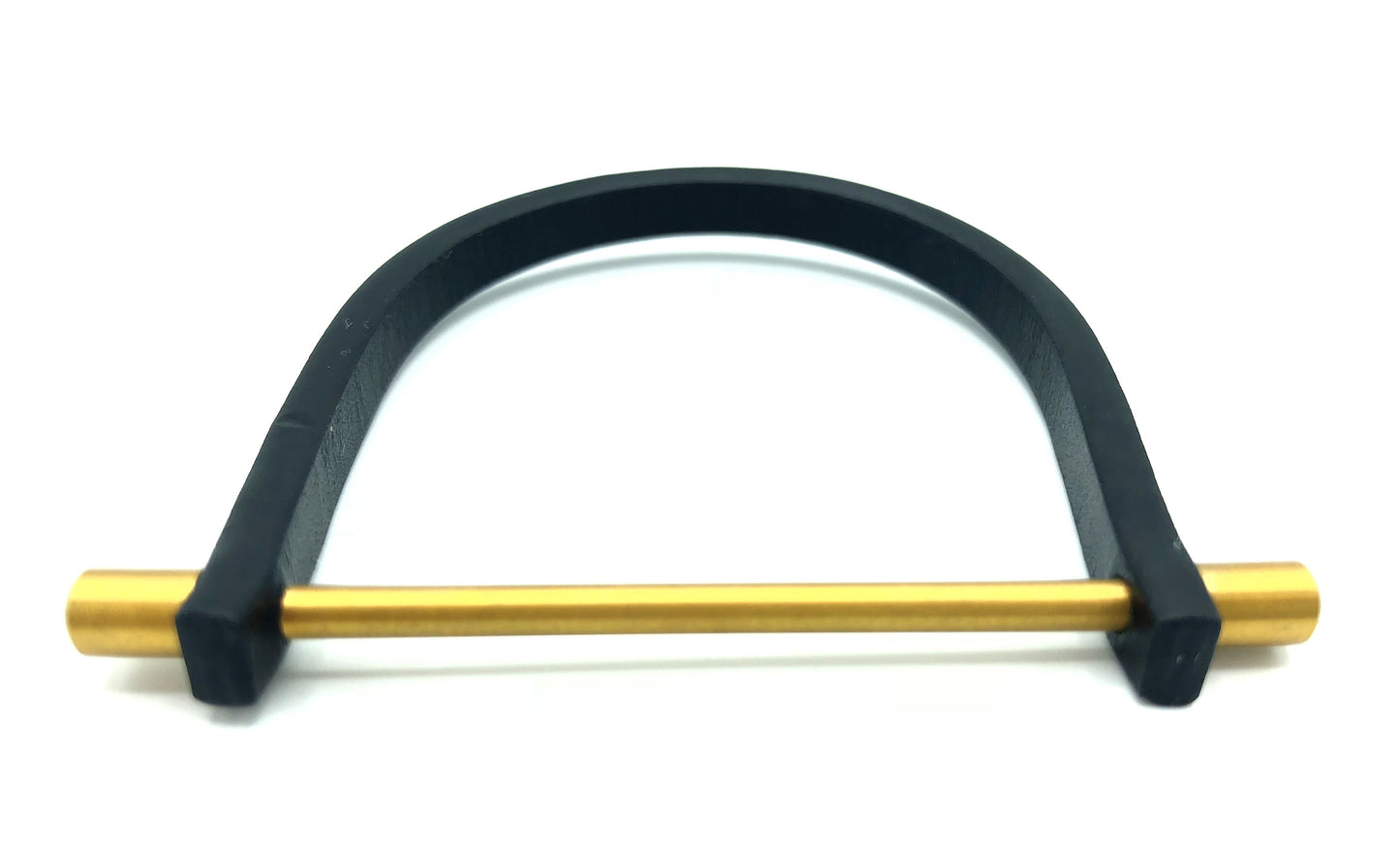 Pulseira de couro em formato de U com barra de aço unissex Homvare, preta/dourada