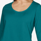Karen Scott Blusa feminina plus size de algodão com decote redondo, azul-petróleo, tamanho XX-grande