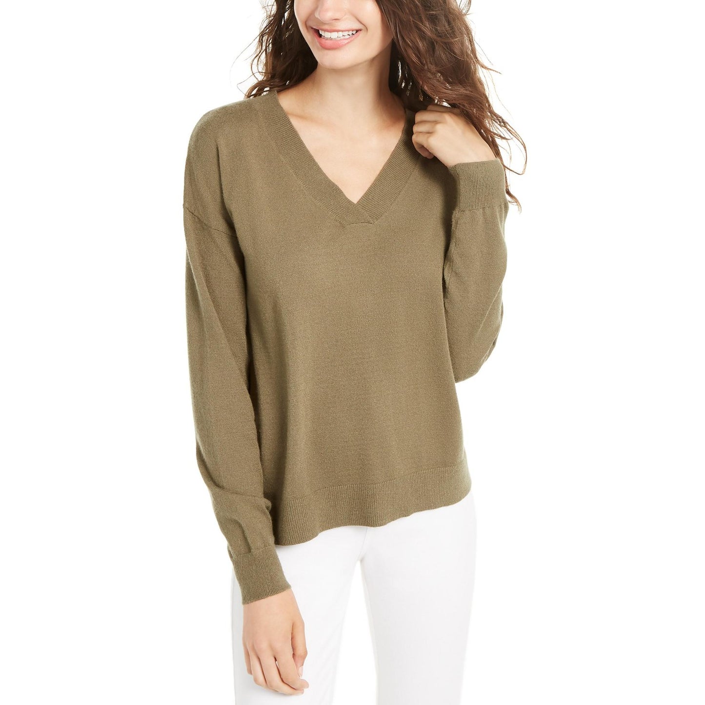 Suéter Planet Gold Juniors com decote em V, marrom, tamanho extrapequeno