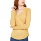 Camiseta Boyfriend Texturizada de Manga Longa Ultra Flirt Juniors, Amarelo Escuro, Tamanho Grande