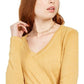 Camiseta Boyfriend Texturizada de Manga Longa Ultra Flirt Juniors, Amarelo Escuro, Tamanho Grande
