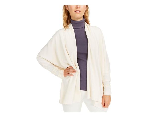 Poncho feminino Anne Klein grande com frente aberta, branco, tamanho pequeno