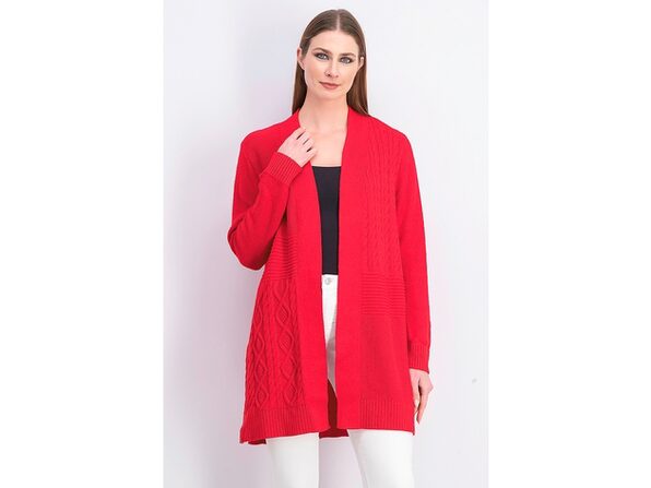 Cardigan feminino patchwork Charter Club vermelho tamanho pequeno médio