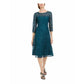 Vestido de renda com lantejoulas Sl Fashions feminino, verde, tamanho 8