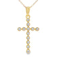 .12ct Diamond Cross Religious Pendant 14KT Yellow Gold