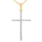 .21ct Diamond Cross Religious Pendant 14KT Yellow Gold